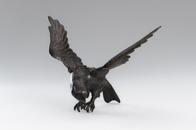 Lot 29 - A PAIR OF BRONZE ‘EAGLE’ KORO (INCENSE BURNER)
