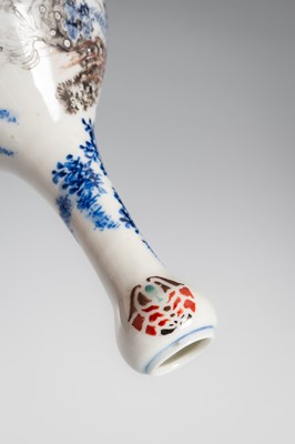 Lot 1577 - A GROUP LOT WITH AN IMARI AND A HIZEN TOKKURI BOTTLE VASES