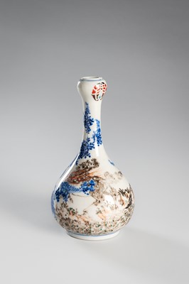 Lot 1577 - A GROUP LOT WITH AN IMARI AND A HIZEN TOKKURI BOTTLE VASES