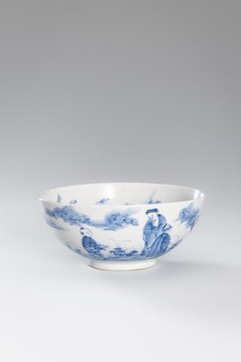 Lot 223 - HOTO: A BLUE AND WHITE HIRADO PORCELAIN BOWL
