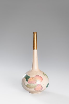 Lot 217 - A FINE PORCELAIN ‘PEACH AND FINGER CITRON’ BOTTLE VASE