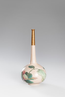Lot 217 - A FINE PORCELAIN ‘PEACH AND FINGER CITRON’ BOTTLE VASE