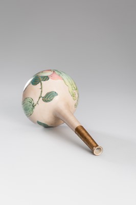 Lot 217 - A FINE PORCELAIN ‘PEACH AND FINGER CITRON’ BOTTLE VASE