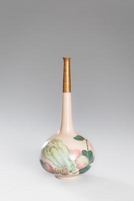 Lot 217 - A FINE PORCELAIN ‘PEACH AND FINGER CITRON’ BOTTLE VASE