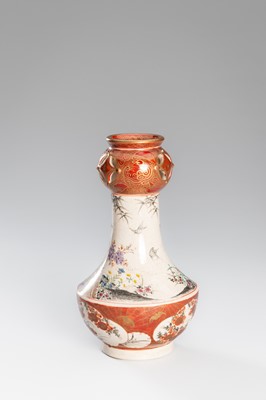Lot 210 - A FINE SATSUMA PORCELAIN VASE WITH FLOWERS