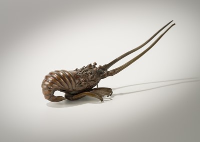 Lot 48 - A BRONZE OKIMONO OF A SPINY LOBSTER