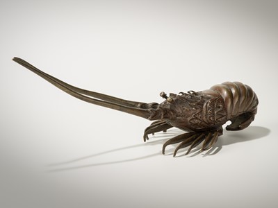Lot 48 - A BRONZE OKIMONO OF A SPINY LOBSTER