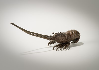 Lot 48 - A BRONZE OKIMONO OF A SPINY LOBSTER