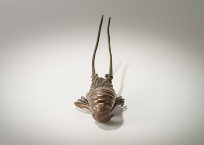 Lot 48 - A BRONZE OKIMONO OF A SPINY LOBSTER