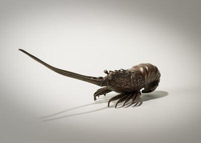 Lot 48 - A BRONZE OKIMONO OF A SPINY LOBSTER