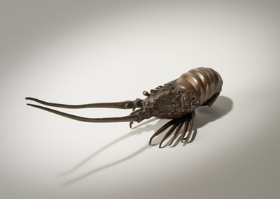 Lot 48 - A BRONZE OKIMONO OF A SPINY LOBSTER
