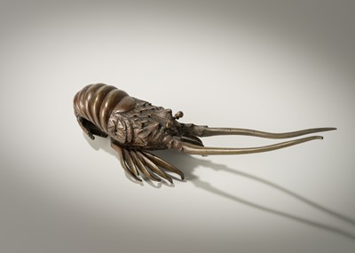 Lot 48 - A BRONZE OKIMONO OF A SPINY LOBSTER