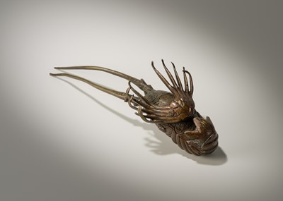 Lot 48 - A BRONZE OKIMONO OF A SPINY LOBSTER