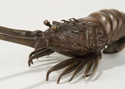 Lot 48 - A BRONZE OKIMONO OF A SPINY LOBSTER