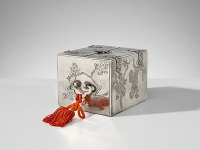 Lot 15 - TERUYOSHI: A FINE SILVER KODANSU (SMALL CABINET)