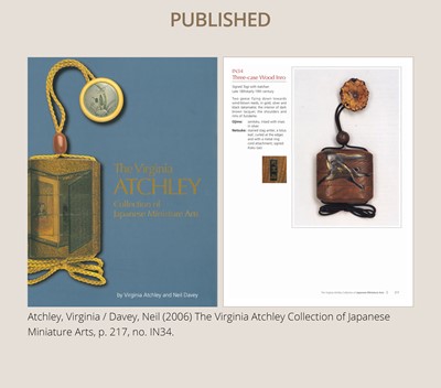 Lot 25 - TOGI: A FINE THREE-CASE LACQUERED KIRI (PAULOWNIA) WOOD INRO