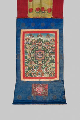 Lot 46 - A THANGKA DEPICTING THE VASUDHARA MANDALA, TIBET, 18TH-19TH CENTURY