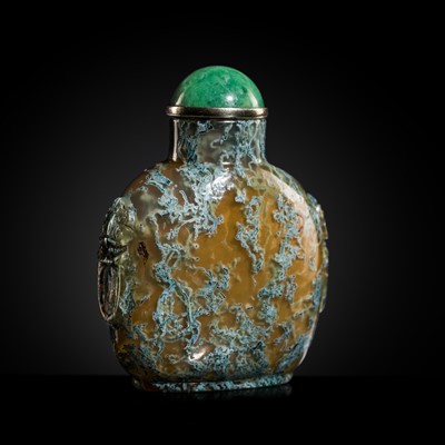 Lot 197 - A DENDRITIC MOSS AGATE SNUFF BOTTLE, 1750-1850