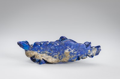 Lot 906 - A LAPIS LAZULI FIGURE OF AN IMMORTAL, c.1900s