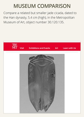 A PAIR OF WHITE JADE ‘CICADA’ FUNERARY TONGUE AMULETS, WESTERN HAN DYNASTY