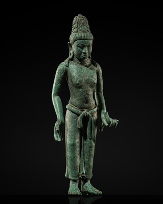 Lot 457 - A SUPERB BRONZE FIGURE OF BODHISATTVA MAITREYA, SRIVIJAYA EMPIRE, 7TH-8TH CENTURY