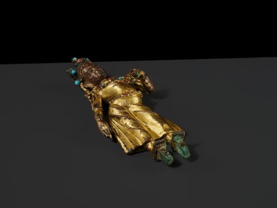 A GILT-BRONZE FIGURE OF TARA, EARLY MALLA PERIOD, 1100 – 1382 AD