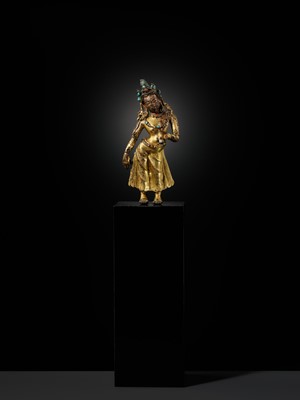 A GILT-BRONZE FIGURE OF TARA, EARLY MALLA PERIOD, 1100 – 1382 AD