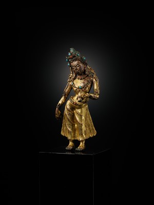 A GILT-BRONZE FIGURE OF TARA, EARLY MALLA PERIOD, 1100 – 1382 AD