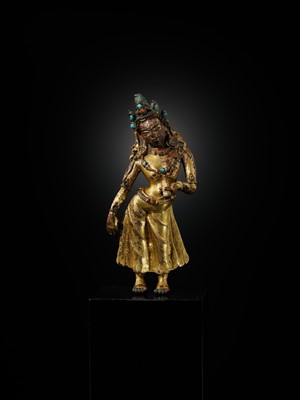A GILT-BRONZE FIGURE OF TARA, EARLY MALLA PERIOD, 1100 – 1382 AD