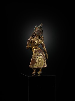 A GILT-BRONZE FIGURE OF TARA, EARLY MALLA PERIOD, 1100 – 1382 AD