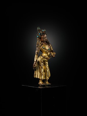 A GILT-BRONZE FIGURE OF TARA, EARLY MALLA PERIOD, 1100 – 1382 AD