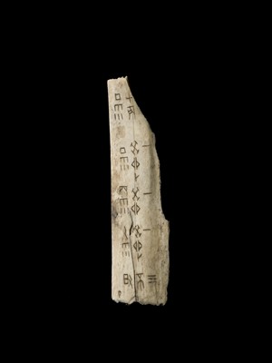 Lot 110 - AN INSCRIBED ORACLE BONE, SHANG DYNASTY