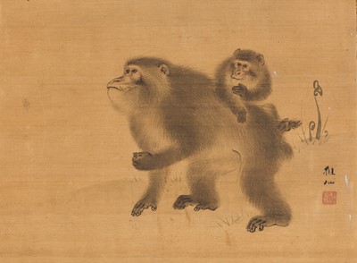 Lot 333 - MORI SOSEN: MONKEY AND OFFSPRING