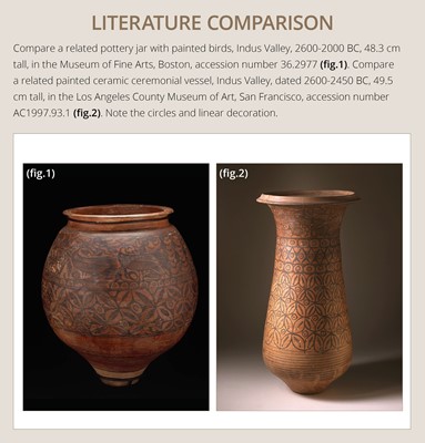 Lot 106 - A SMALL SLIP DECORATED ‘FLOCK OF BIRDS’ POTTERY CUP, INDUS VALLEY