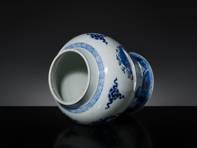 Lot 167 - A BLUE AND WHITE ‘DRAGON’ JAR, KANGXI PERIOD