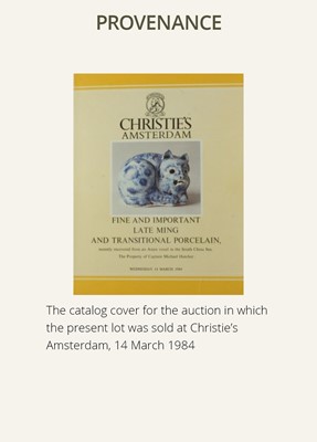 Lot 25 - A RARE BLUE AND WHITE DISKED KENDI, TRANSITIONAL PERIOD, FROM THE HATCHER CARGO