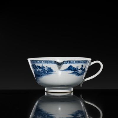 Lot 178 - A BLUE AND WHITE LARGE BOWL-SHAPED JUG, QIANLONG PERIOD, FROM THE NANKING CARGO