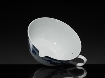 Lot 178 - A BLUE AND WHITE LARGE BOWL-SHAPED JUG, QIANLONG PERIOD, FROM THE NANKING CARGO