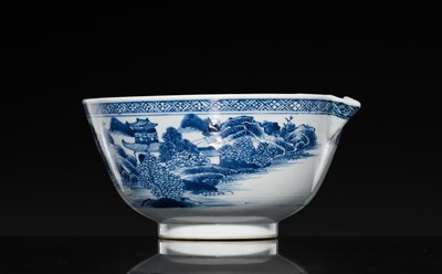 Lot 178 - A BLUE AND WHITE LARGE BOWL-SHAPED JUG, QIANLONG PERIOD, FROM THE NANKING CARGO