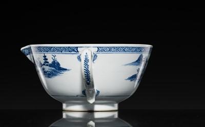 Lot 178 - A BLUE AND WHITE LARGE BOWL-SHAPED JUG, QIANLONG PERIOD, FROM THE NANKING CARGO