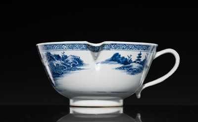Lot 178 - A BLUE AND WHITE LARGE BOWL-SHAPED JUG, QIANLONG PERIOD, FROM THE NANKING CARGO