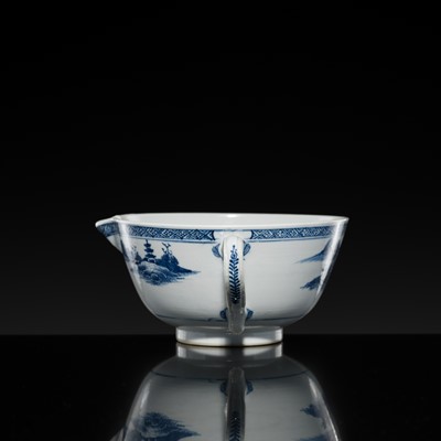 Lot 178 - A BLUE AND WHITE LARGE BOWL-SHAPED JUG, QIANLONG PERIOD, FROM THE NANKING CARGO