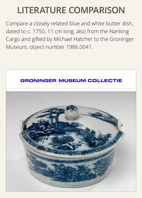 Lot 176 - A BLUE AND WHITE BUTTER TUB AND COVER, QIANLONG PERIOD, FROM THE NANKING CARGO