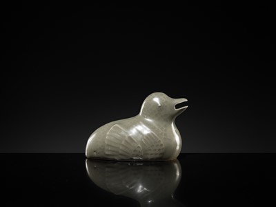 Lot 41 - A CELADON GLAZED ‘DUCK’ WATER DROPPER, KOREA, 19TH-20TH CENTURY OR EARLIER