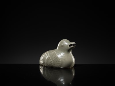 Lot 41 - A CELADON GLAZED ‘DUCK’ WATER DROPPER, KOREA, 19TH-20TH CENTURY OR EARLIER
