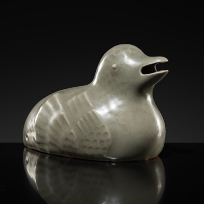 Lot 41 - A CELADON GLAZED ‘DUCK’ WATER DROPPER, KOREA, 19TH-20TH CENTURY OR EARLIER