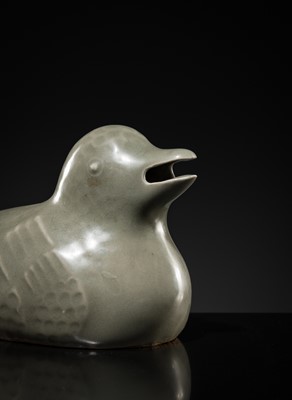 Lot 41 - A CELADON GLAZED ‘DUCK’ WATER DROPPER, KOREA, 19TH-20TH CENTURY OR EARLIER