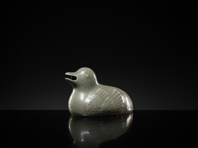Lot 41 - A CELADON GLAZED ‘DUCK’ WATER DROPPER, KOREA, 19TH-20TH CENTURY OR EARLIER