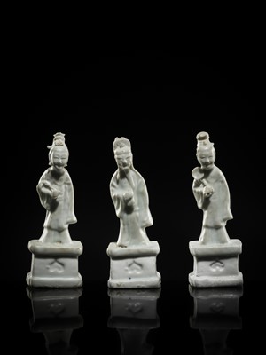 Lot 33 - A RARE GROUP OF SEVEN DEHUA GLAZED FIGURES OF THE DAOIST IMMORTALS, BAXIAN, QIANLONG PERIOD, FROM THE NANKING CARGO
