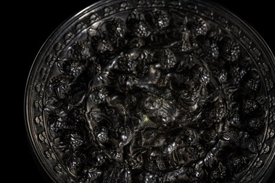 Lot 198 - A SMALL ‘LION AND GRAPEVINE’ BRONZE MIRROR, TANG DYNASTY